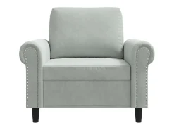 Sillón Gris Claro 60 cm Terciopelo
