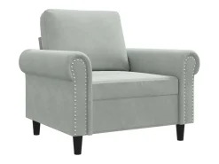 Sillón Gris Claro 60 cm Terciopelo
