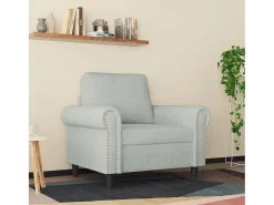 Sillón Gris Claro 60 cm Terciopelo