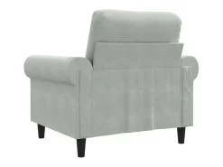 Sillón Gris Claro 60 cm Terciopelo
