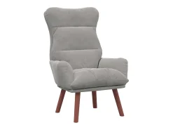 sillón Gris Claro 69 x 74 x 93 cm Terciopelo