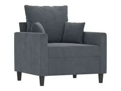 Sillón Gris Oscuro 60 cm Terciopelo