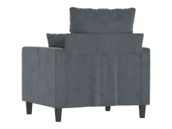 Sillón Gris Oscuro 60 cm Terciopelo