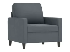 Sillón Gris Oscuro 60 cm Terciopelo