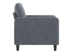 Sillón Gris Oscuro 60 cm Terciopelo