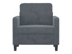 Sillón Gris Oscuro 60 cm Terciopelo