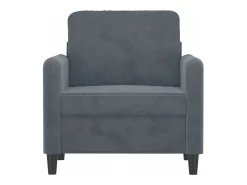 Sillón Gris Oscuro 60 cm Terciopelo
