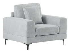 Sillón individual en tela texturizada de color gris claro JAMOLO