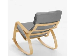 Sillón mecedora de madera con diseño escandinavo Aalborg - Gris claro