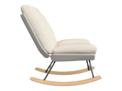 Sillón Mecedora Tapizado - Con Respaldo Regulable, Para Salón - Dormitorio, Balcón - 90,5 x 74 x 98 cm