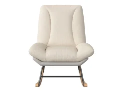 Sillón Mecedora Tapizado - Con Respaldo Regulable, Para Salón - Dormitorio, Balcón - 90,5 x 74 x 98 cm