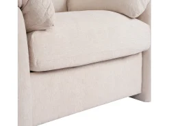 Sillón moderno de chenilla - sofá tapizado - asiento de salón para sala de estar y dormitorio - beige
