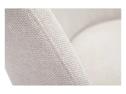 Sillón moderno de tejido efecto aterciopelado texturizado beige y metal negro BREGO