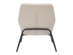 Sillón moderno de tejido efecto aterciopelado beige y metal negro MAXINE