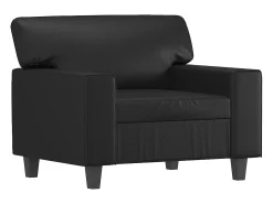 Sillón Negro 60 cm Piel Sintética