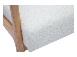 Sillón nórdico de borreguillo blanco y madera clara maciza DERRY