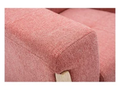 Sillón nórdico de tejido terracota y madera clara FJORD