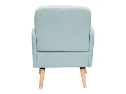 Sillón nórdico de tela menta al agua y madera clara ISKO