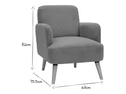 Sillón nórdico de tela menta al agua y madera clara ISKO