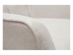 Sillón nórdico efecto terciopelo beige y madera AVERY