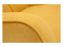Sillón nórdico efecto terciopelo amarillo mostaza y madera AVERY