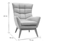 Sillón nórdico gris claro y madera BRODY