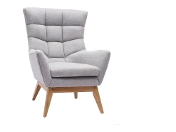 Sillón nórdico gris claro y madera BRODY