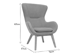 Sillón nórdico tejido efecto terciopelo y madera ESKUA