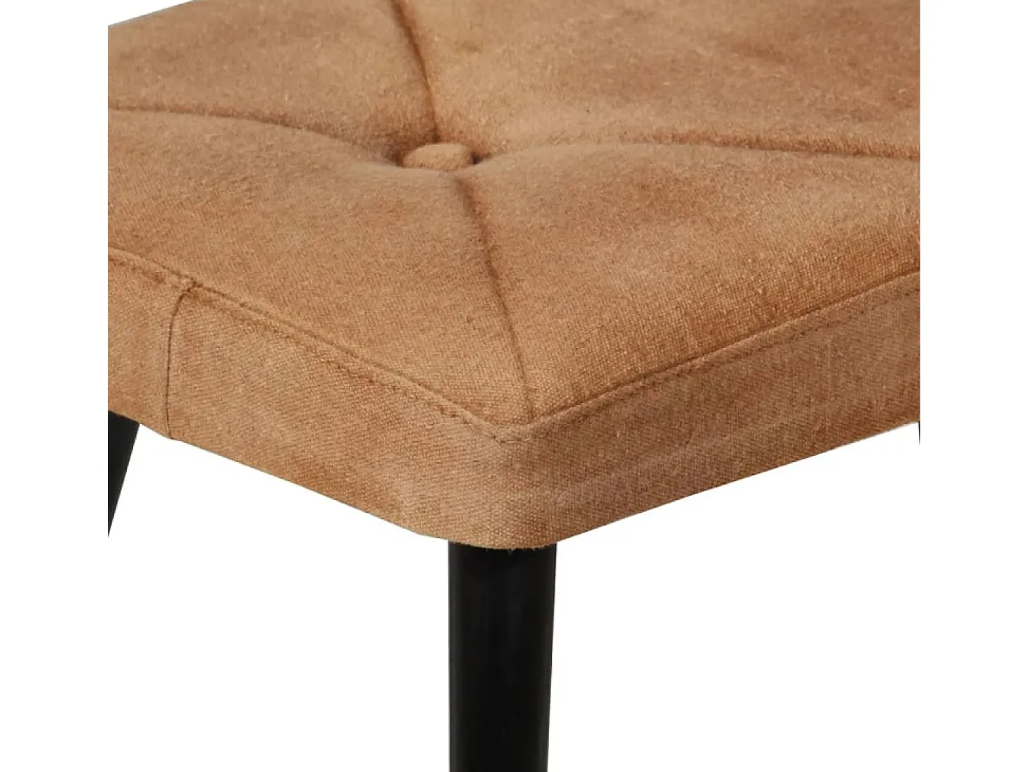 Sillón orejero con reposapiés cuero auténtico marrón canela