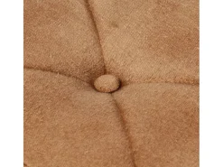 Sillón orejero con reposapiés cuero auténtico marrón canela