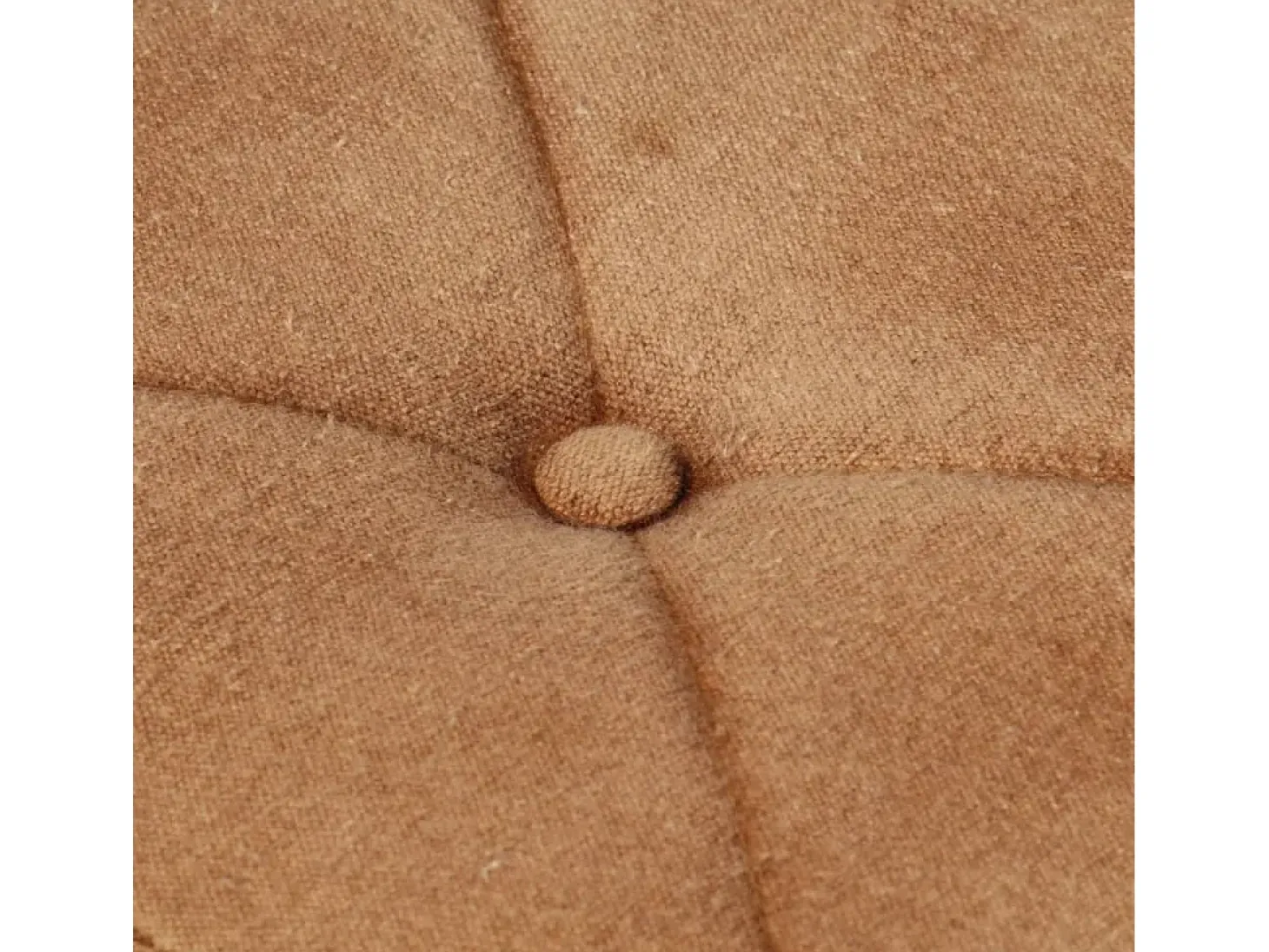 Sillón orejero con reposapiés cuero auténtico marrón canela