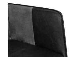 Sillón orejero cuero auténtico negro y gris