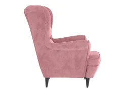 Sillón orejero y taburete de terciopelo rosa