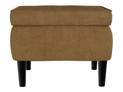 Sillón orejero y taburete de terciopelo marrón