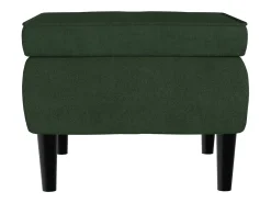 Sillón orejero y taburete de terciopelo verde oscuro