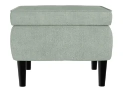 Sillón orejero y taburete de terciopelo gris claro