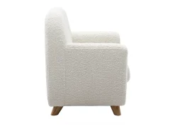 Sillón para niños nórdico de borreguillo blanco y madera clara NORKID