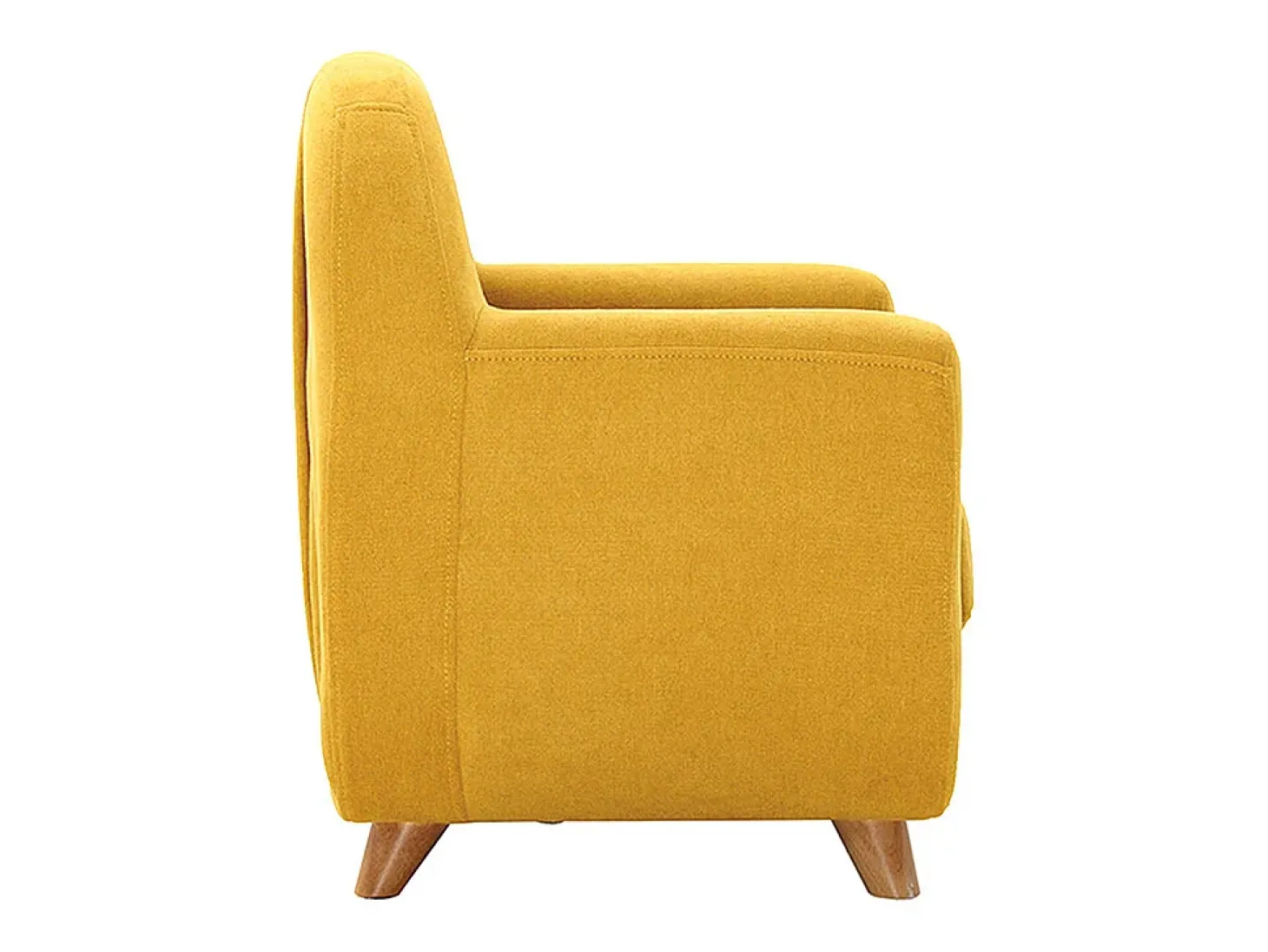 Sillón para niños nórdico tejido efecto aterciopelado amarillo mostaza NORKID