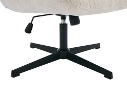 Sillón pivotante de tela jaspeado color beige SELENDO