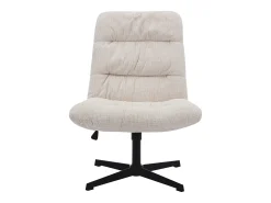 Sillón pivotante de tela jaspeado color beige SELENDO