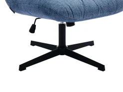 Sillón pivotante de tela jaspeado color azul SELENDO