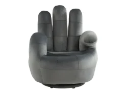 Sillón pivotante forma de mano CATCHY terciopelo antracita