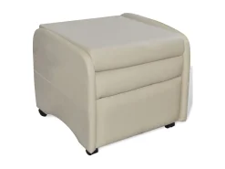 Sillón plegable de cuero sintético color crema