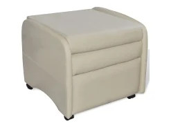 Sillón plegable de cuero sintético color crema