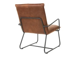 Sillón polipiel marrón y estructura metal negra MERCY
