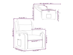 Sillón reclinable de cuero sintético gris