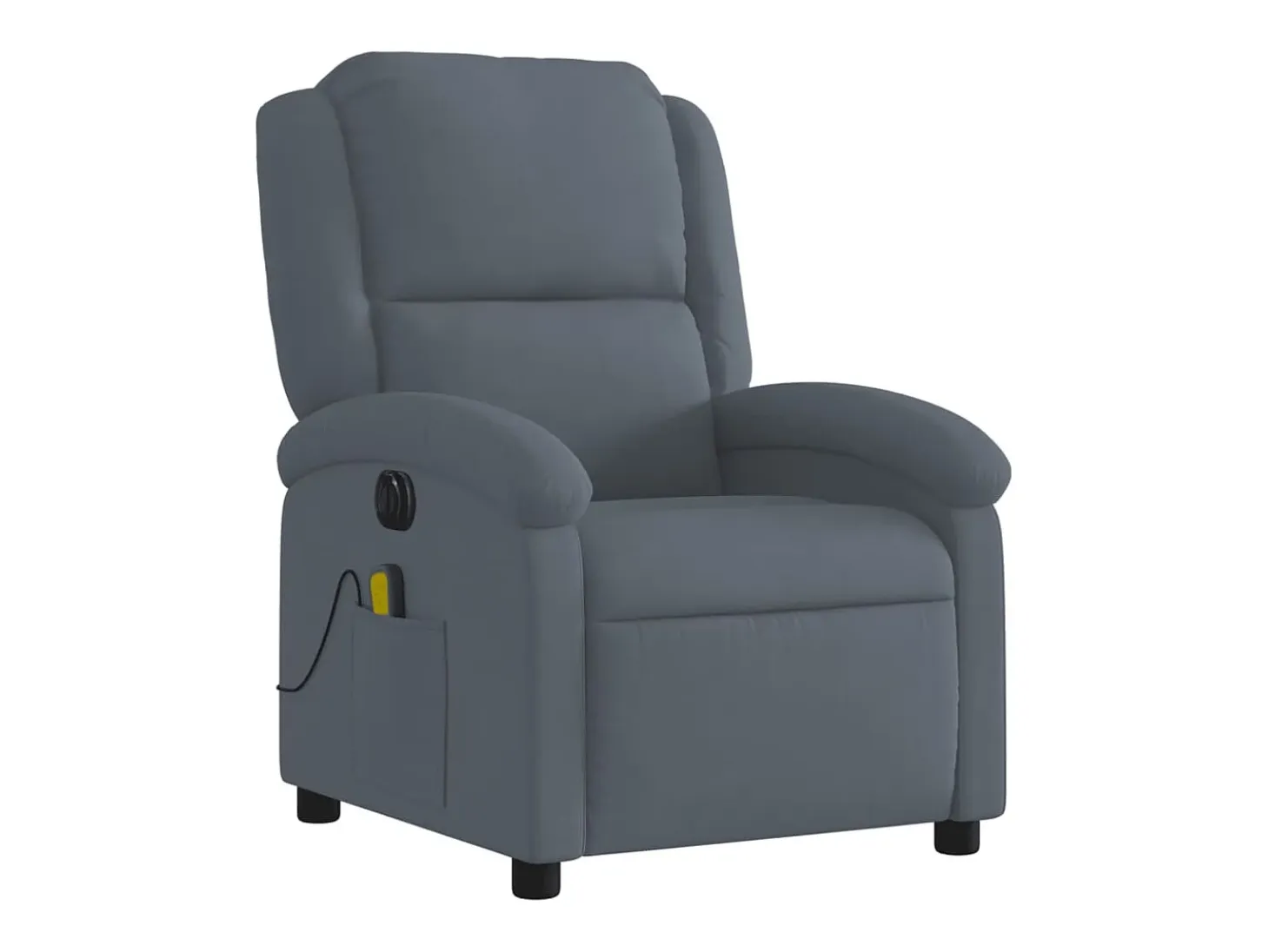 Sillón reclinable de masaje eléctrico terciopelo gris oscuro YOE88244