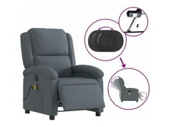 Sillón reclinable de masaje eléctrico terciopelo gris oscuro YOE88244