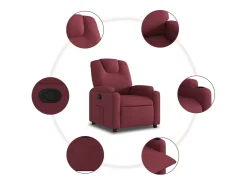 Sillón reclinable de tela rojo tinto