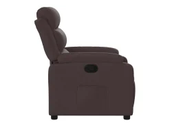 Sillón reclinable de tela marrón oscuro